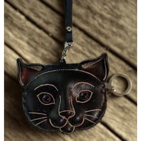 Black Cat Coin Purse Wallet Bast Cat Goddess Magick Wristlet - Picture 1 of 1